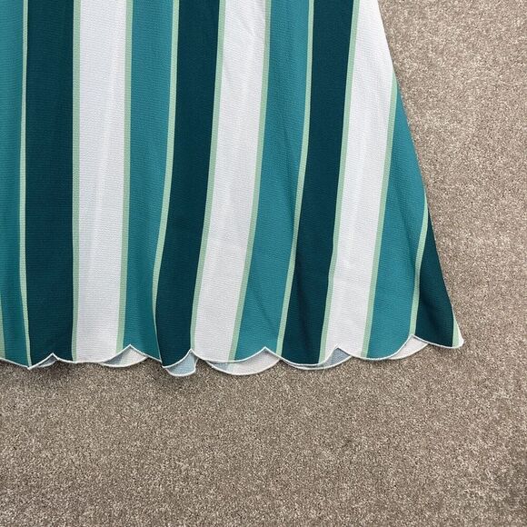 L'atiste By Amy Maxi Skirt NWT Womens Small Green White‎ Stripe A Line Scalloped - Picture 3 of 8